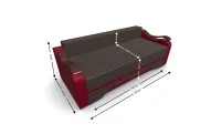 Canapea Extensibila Sally Mini, Maro/Rosu 4