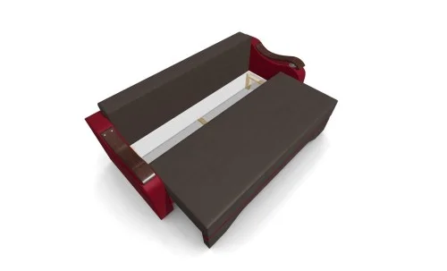 Canapea Extensibila Sally Mini, Maro/Rosu