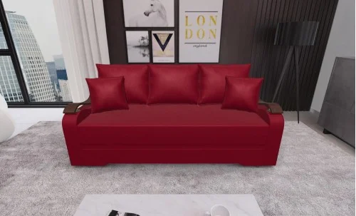 Canapea Extensibila Sally Mini, Rosu/Rosu