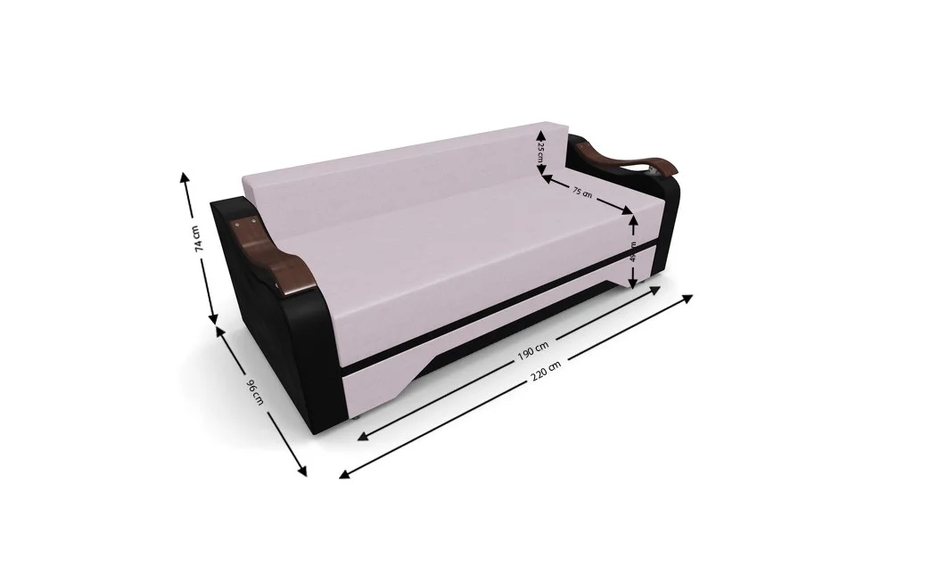 Canapea Extensibila Sally Mini, Violet/Negru 4