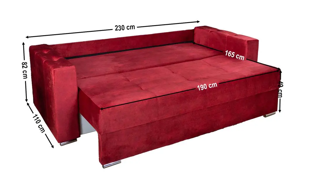 Canapea Extensibilă Vegas Bonell Max, Rosu 5