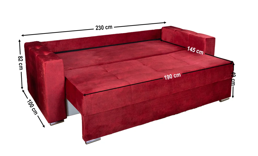 Canapea Extensibilă Vegas Bonell Mini, Rosu 4