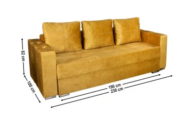 Canapea Extensibilă Vegas Bonell Mini, Mustar