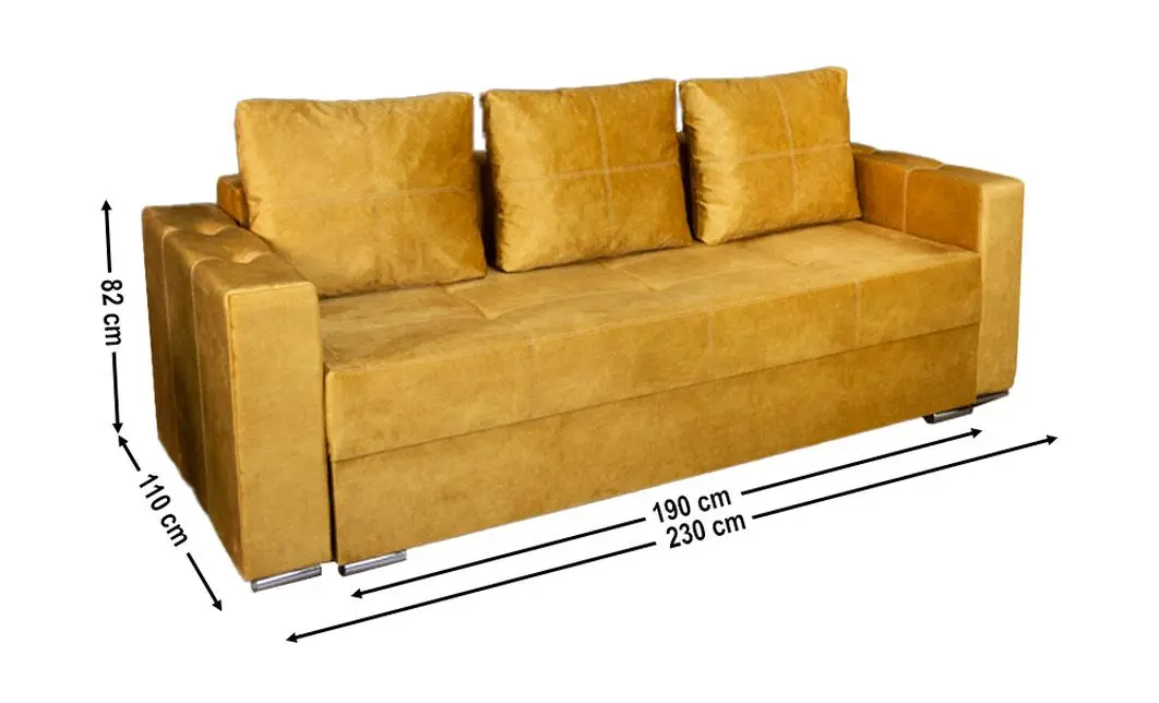 Canapea Extensibilă Vegas Bonell Max, Mustar 1