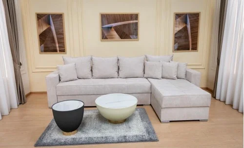 Colțar Extensibil Claudia Mare XXL Memory Bej Deschis - Aragon 03 Interschimbabil