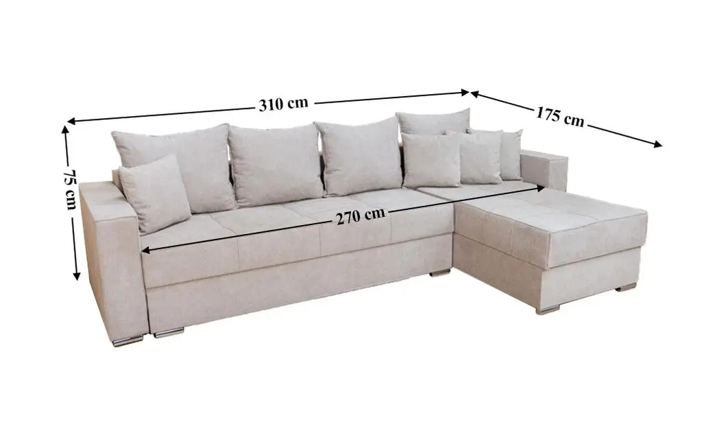 Colțar Extensibil Claudia Mare XXL Memory Bej Deschis - Aragon 03 Interschimbabil 3