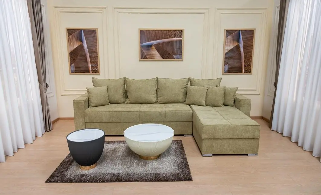 Colțar Extensibil Claudia Mare XXL Bonell Verde Olive - Aragon 35, Interschimbabil