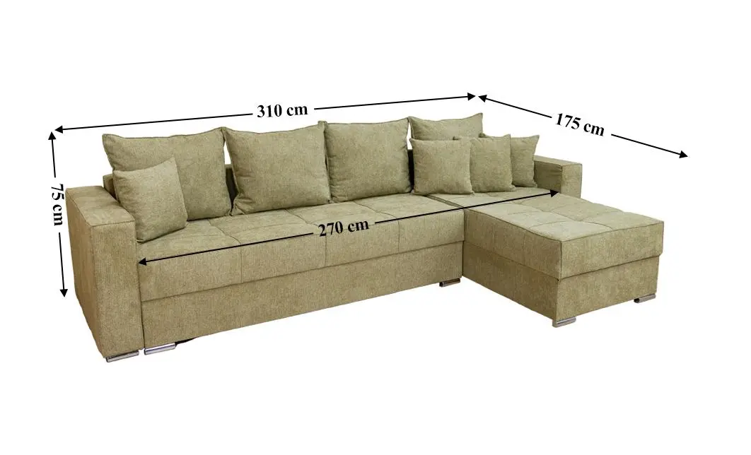 Colțar Extensibil Claudia Mare XXL Bonell Verde Olive - Aragon 35, Interschimbabil 3