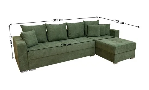Colțar Extensibil Claudia Mare XXL Bonell Verde - Aragon 39, Interschimbabil