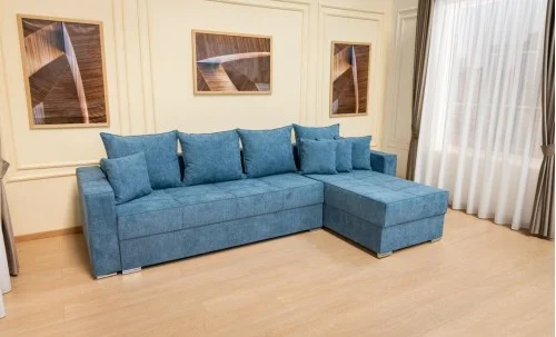 Colțar Extensibil Claudia Mare XXL Memory Albastru - Aragon 74, Interschimbabil