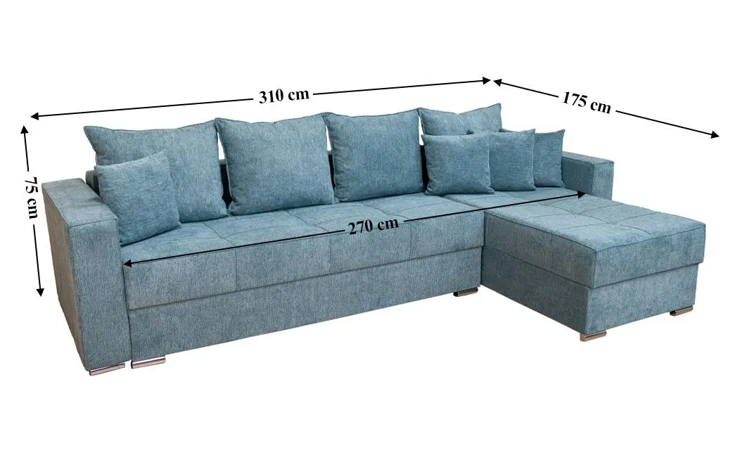 Colțar Extensibil Claudia Mare XXL Memory Albastru Deschis - Aragon 75 Interschimbabil 4