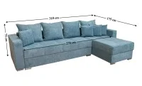 Colțar Extensibil Claudia Mare XXL Memory Albastru Deschis - Aragon 75 Interschimbabil 4
