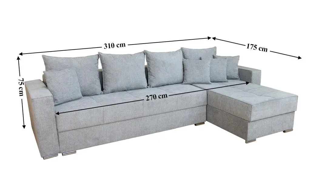Colțar Extensibil Claudia Mare XXL Memory Gri - Aragon 83, Interschimbabil 3