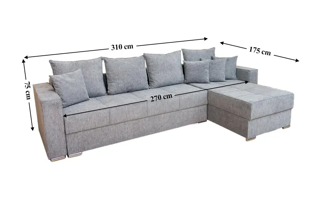Colțar Extensibil Claudia Mare XXL Bonell Gri - Aragon 90, Interschimbabil