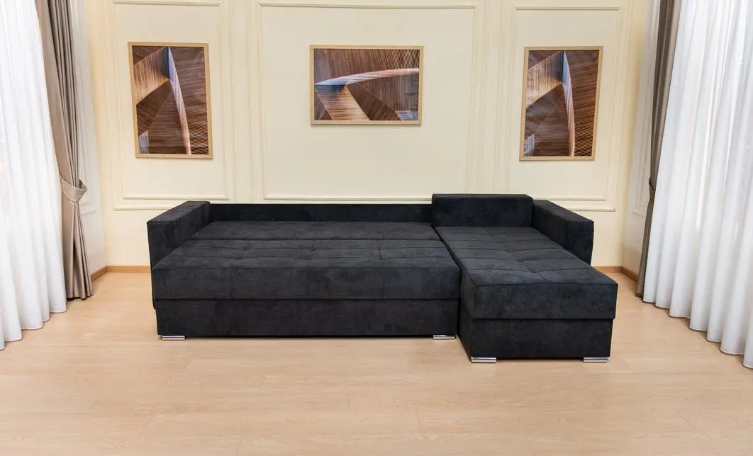 Colțar Extensibil Claudia Mare XXL Memory Negru - Aragon 99, Interschimbabil