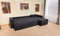 Colțar Extensibil Claudia Mare XXL Memory Negru - Aragon 99, Interschimbabil