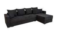 Colțar Extensibil Claudia Mare XXL Memory Negru - Aragon 99, Interschimbabil