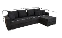 Colțar Extensibil Claudia Mare XXL Memory Negru - Aragon 99, Interschimbabil 3