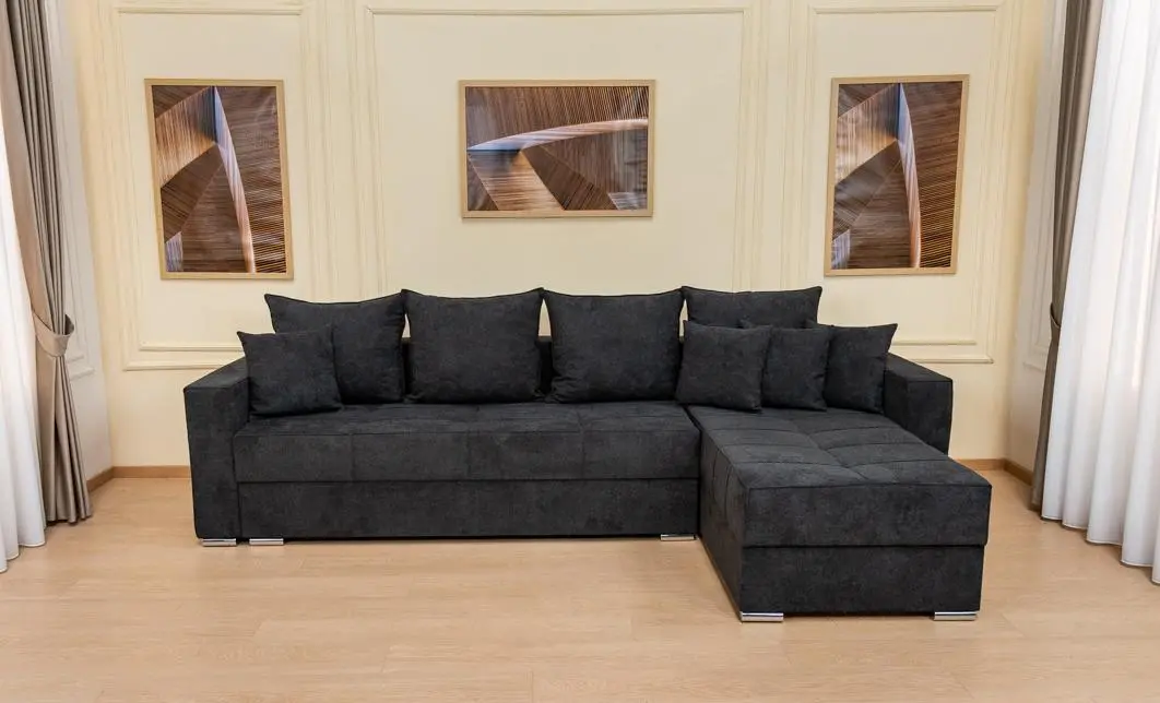 Colțar Extensibil Claudia Mare XXL Memory Negru - Aragon 99, Interschimbabil 9