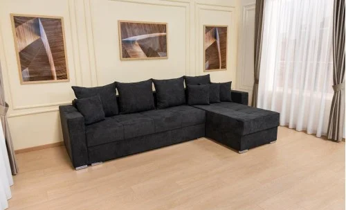 Colțar Extensibil Claudia Mare XXL Memory Negru - Aragon 99, Interschimbabil