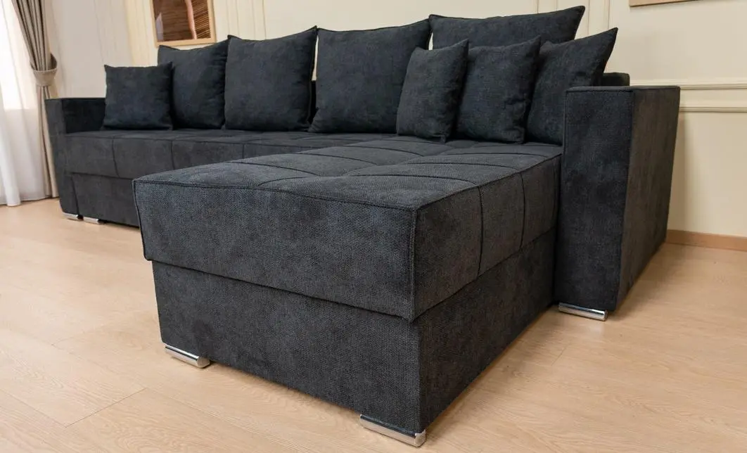 Colțar Extensibil Claudia Mare XXL Memory Negru - Aragon 99, Interschimbabil