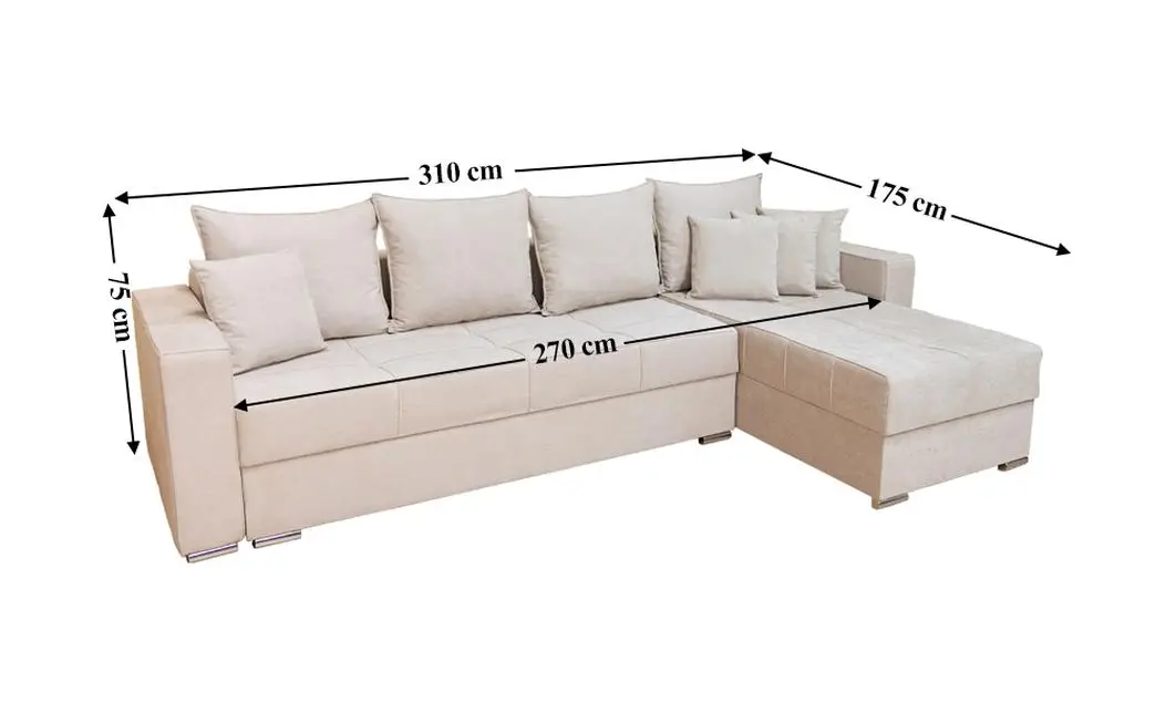 Colțar Extensibil Claudia Mare XXL Memory Bej - Lemon 01 Interschimbabil 3