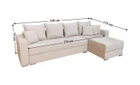 Colțar Extensibil Claudia Mare XXL Memory Bej - Lemon 01 Interschimbabil 3