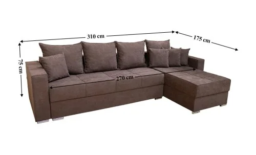 Colțar Extensibil Claudia Mare XXL Bonell Maro Închis - Lemon 28, Interschimbabil