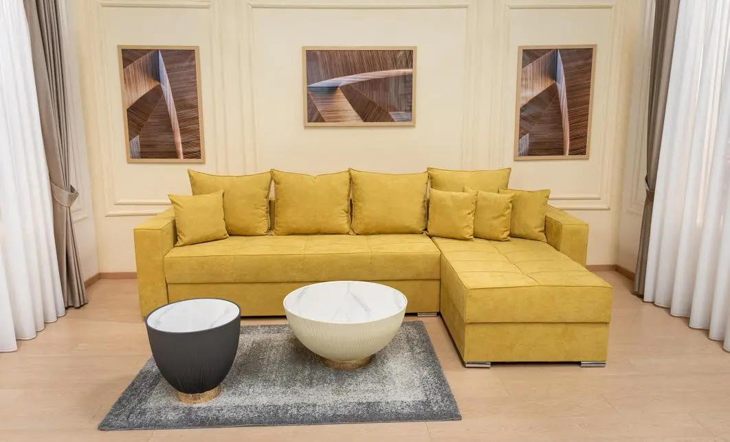 Colțar Extensibil Claudia Mare XXL Bonell Galben - Lemon 43, Interschimbabil