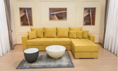 Colțar Extensibil Claudia Mare XXL Bonell Galben - Lemon 43, Interschimbabil