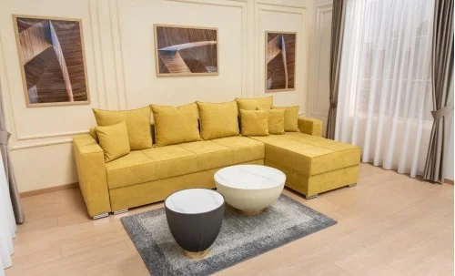 Colțar Extensibil Claudia Mare XXL Bonell Galben - Lemon 43, Interschimbabil
