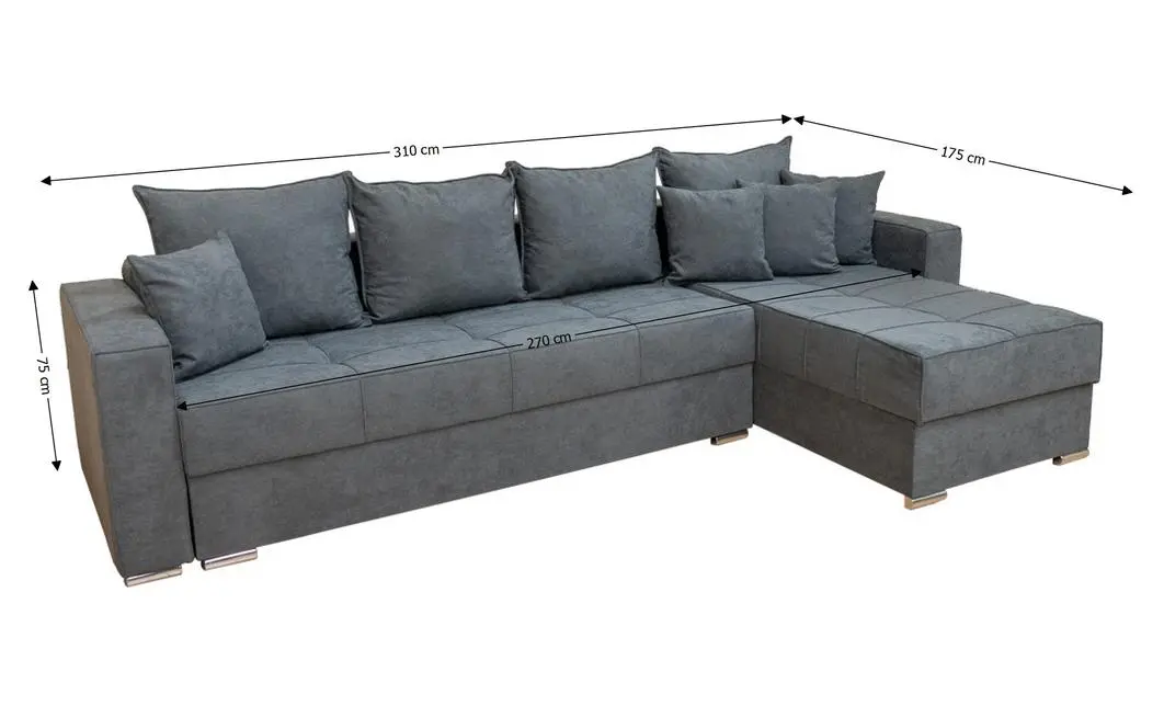 Colțar Extensibil Claudia Mare XXL Bonell Gri- Lemon 56, Interschimbabil	 3
