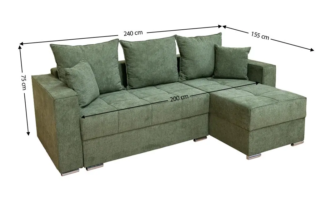 Colțar Extensibil Claudia XXS Memory Verde - Aragon 39 Interschimbabil 2
