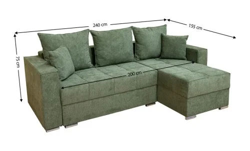 Colțar Extensibil Claudia XXS Memory Verde - Aragon 39 Interschimbabil