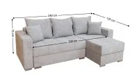 Colțar Extensibil Claudia XXS Bonell Gri - Aragon 80 Interschimbabil 2