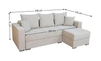 Colțar Extensibil Claudia XXS Memory Bej - Lemon 01 Interschimbabil 2