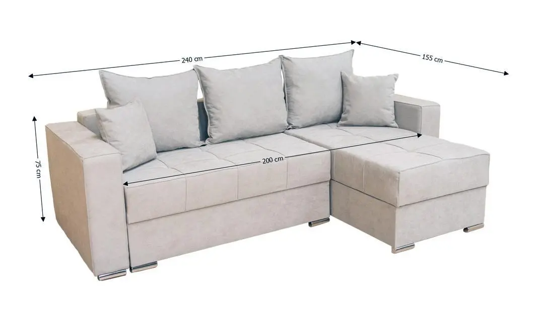 Colțar Extensibil Claudia XXS Memory Gri - Lemon 05 Interschimbabil 2
