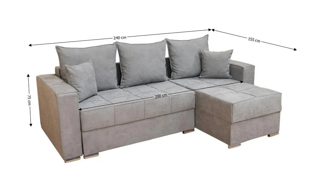 Colțar Extensibil Claudia XXS Bonell Gri - Lemon 12 Interschimbabil 2