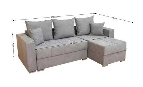 Colțar Extensibil Claudia XXS Bonell Gri - Lemon 12 Interschimbabil