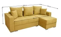 Colțar Extensibil Claudia XXS Memory Galben - Lemon 43 Interschimbabil 2