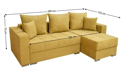 Colțar Extensibil Claudia XXS Memory Galben - Lemon 43 Interschimbabil