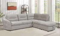 Colțar Extensibil Harmony KF7906  cu Ladă Depozitare, Șezlong Dreapta, Gri Deschs