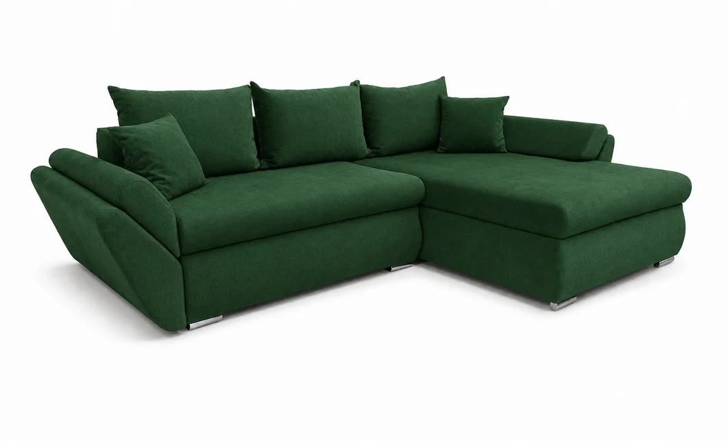 Colțar Extensibil Confort cu Spumă HR, Verde Smarald 4