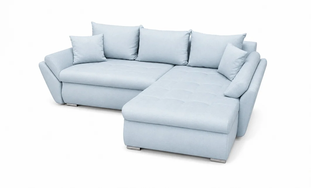 Colțar Extensibil Confort cu Spumă HR, Bleu Deschis 4