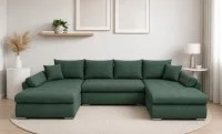 Colțar Extensibil Confort U cu Spumă HR, Verde Mentă 