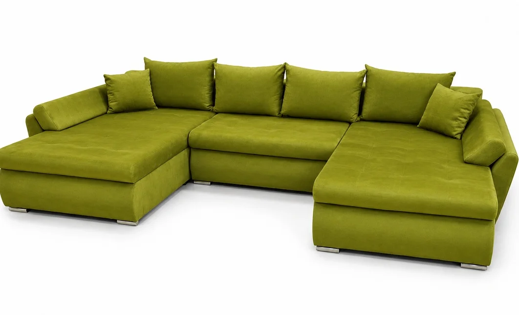 Colțar Extensibil Confort U cu Spumă HR, Verde Olive 3