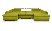 Colțar Extensibil Confort U cu Spumă HR, Verde Olive 4