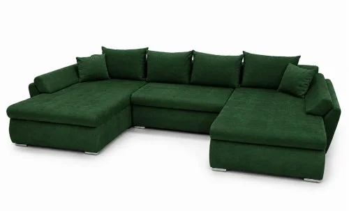Colțar Extensibil Confort U cu Spumă HR, Verde Smarald