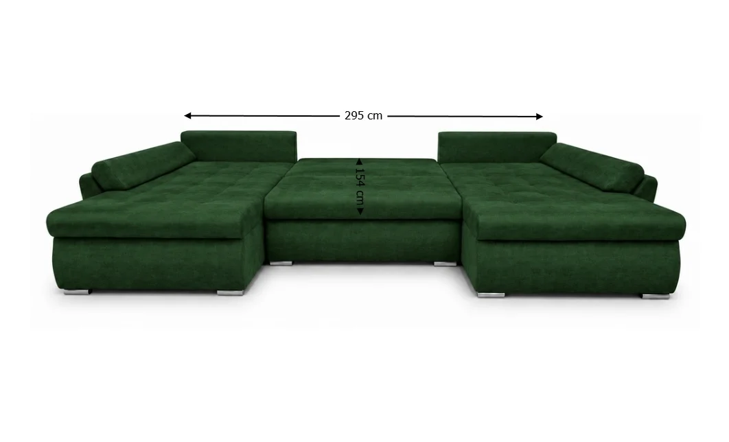 Colțar Extensibil Confort U cu Spumă HR, Verde Smarald 3