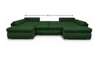 Colțar Extensibil Confort U cu Spumă HR, Verde Smarald 3